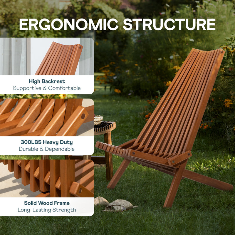 Red Barrel Studio® Jahzelle Eucalyptus Wood Folding Adirondack